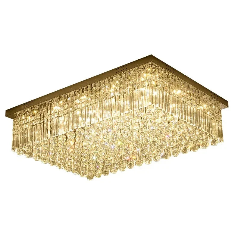 Afralia™ Crystal LED Ceiling Lamp for Luxurious Villa Living Room and Bedroom Home Decor