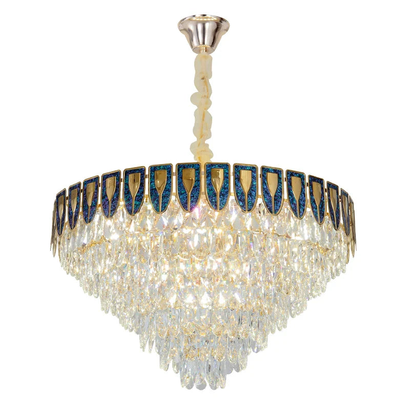 Afralia™ Crystal Chandelier LED Light Modern Luxury Designer for Main Living Room & Hotel