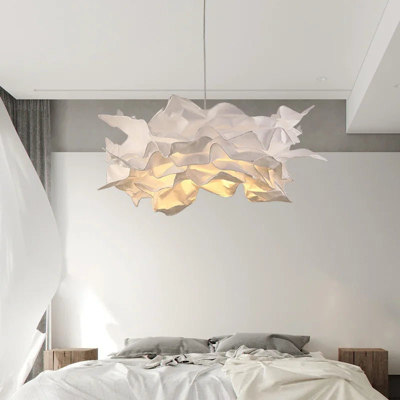 Afralia™ White Paper Pendant Lamp for Restaurant Cloth Shop E27 Ceiling Light