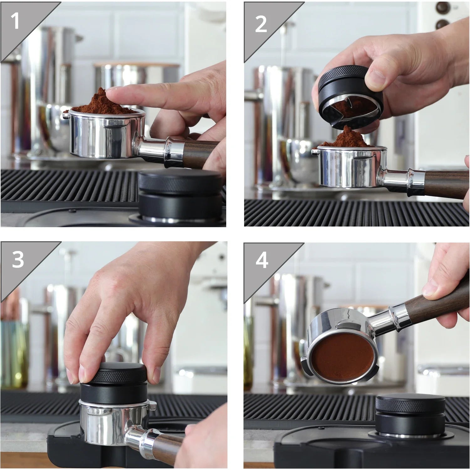 Afralia™ Espresso Distribution Tool 58mm Palm Tamper Adjustable Slopes