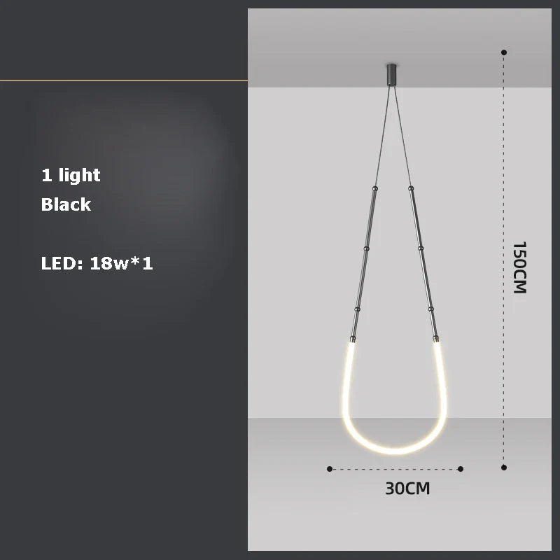 Afralia™ Art Line LED Suspension Pendant Lighting for Trendy Home Decor