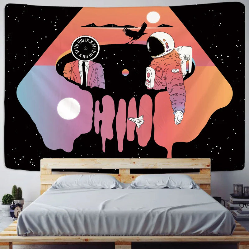 Afralia™ Futuristic Astronaut Tapestry Wall Hanging - Boho Room Decor for Hip Beach Vibe