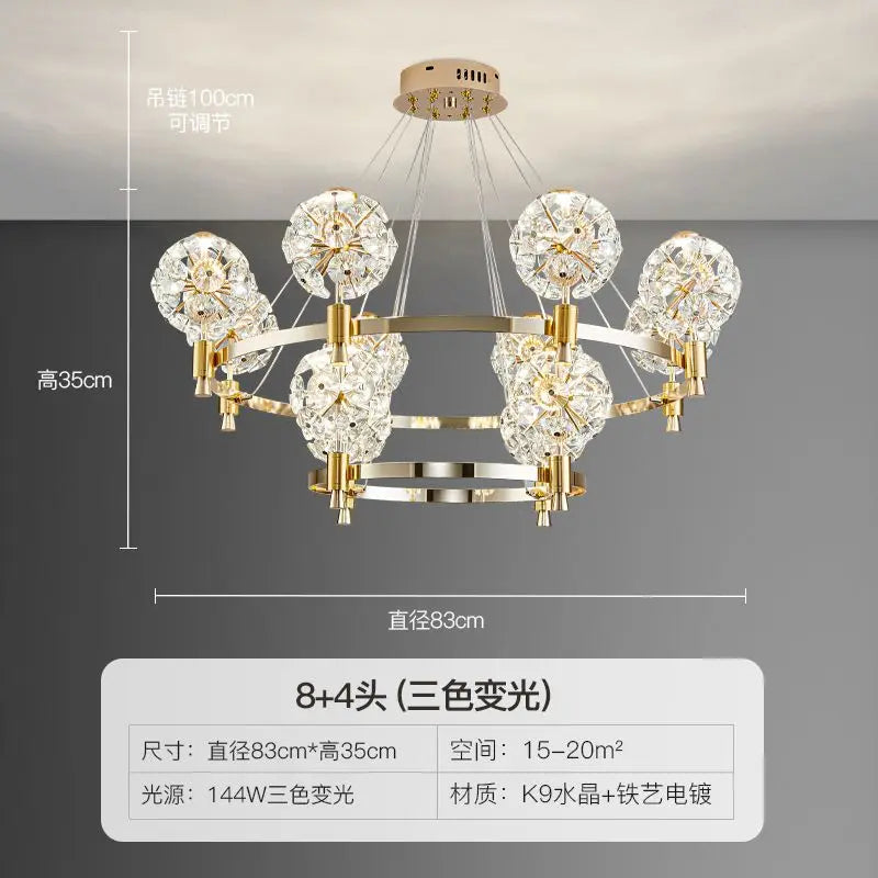 Afralia™ Crystal Chandelier: Dandelion Design for Luxe Living Room, Dining, or Master Bedroom