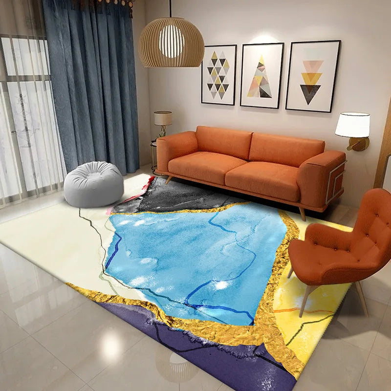 Afralia™ Nordic Velvet Carpets Luxury Living Room Bedroom Rug Anti-Slip Durable Easy Clean