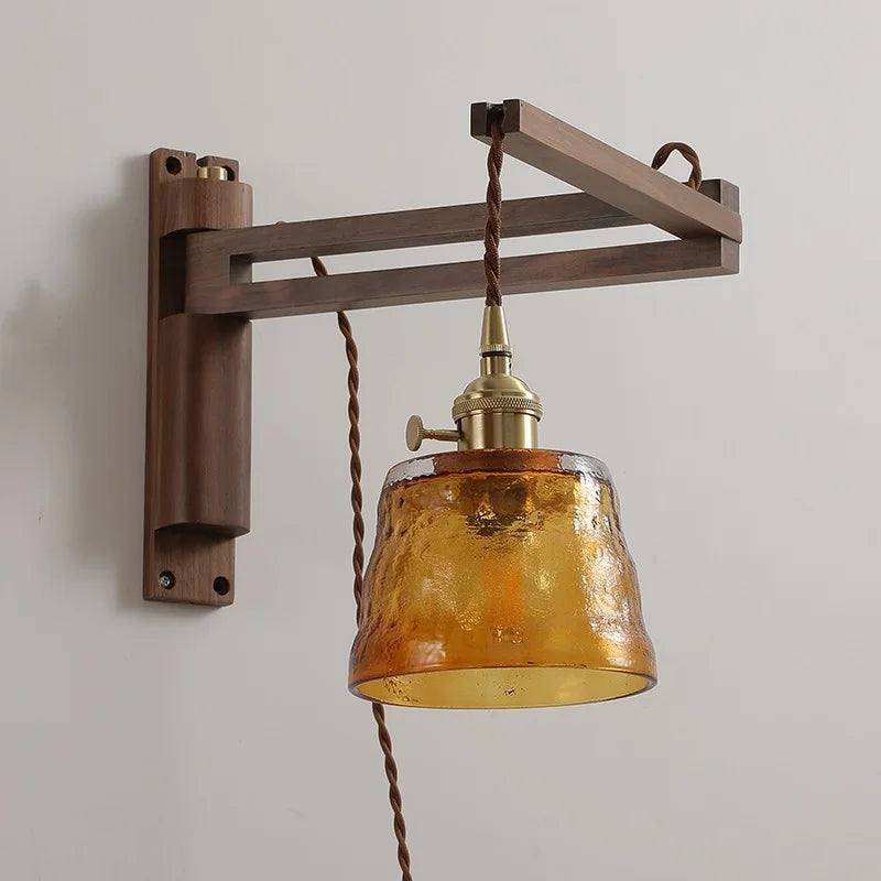 Afralia™ Wood Copper LED Wall Lamps Modern Bathroom Mirror Light Fixtures