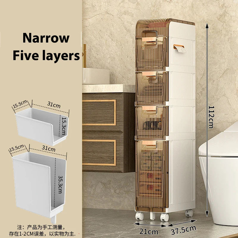 Afralia™ Crevice Storage Rack Multi-Layer Drawer Organizer for Bathroom, Kitchen, and Car