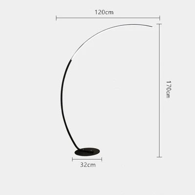 Afralia™ C-shaped Arc Floor Lamp LED Dimmable Remote Control for Living Room Bedroom
