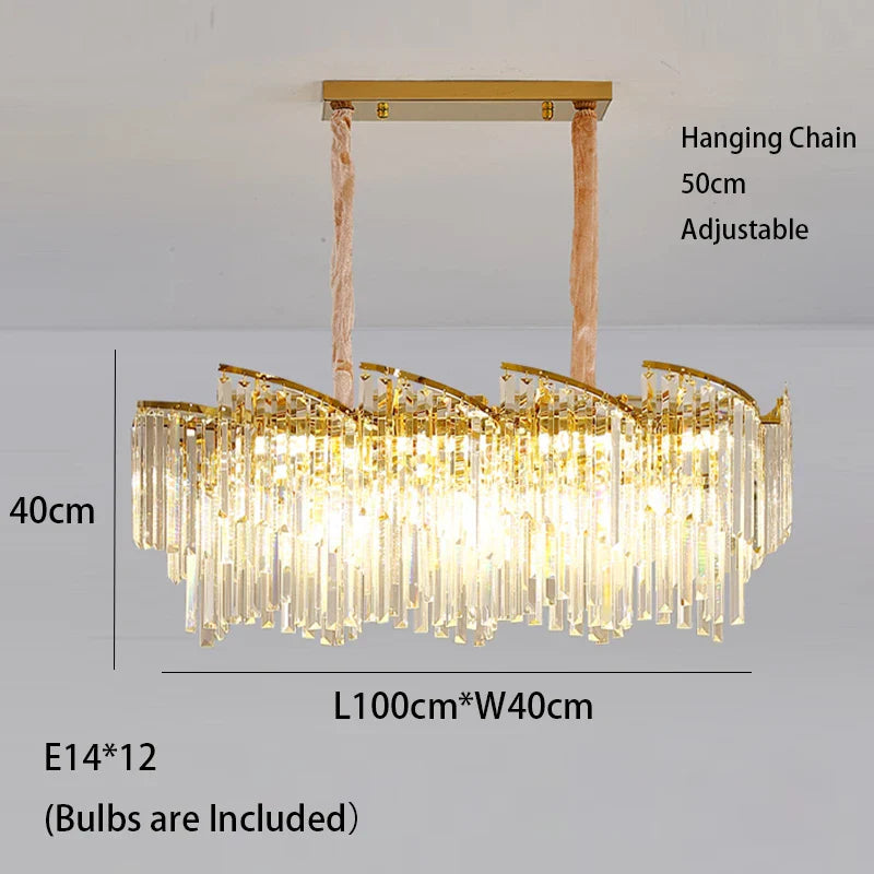 Afralia™ Gold Glass Chandelier Light | European Spiral Design for Dining Room Decor