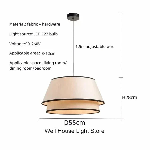 Afralia™ Tiered Drum Fabric Chandelier: Japanese Wabi Sabi Ceiling Light for Home Decor