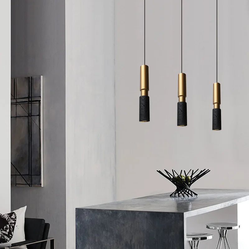 Afralia™ Small Black Stone Pendant Lights for Bedroom Kitchen Foyer Shop