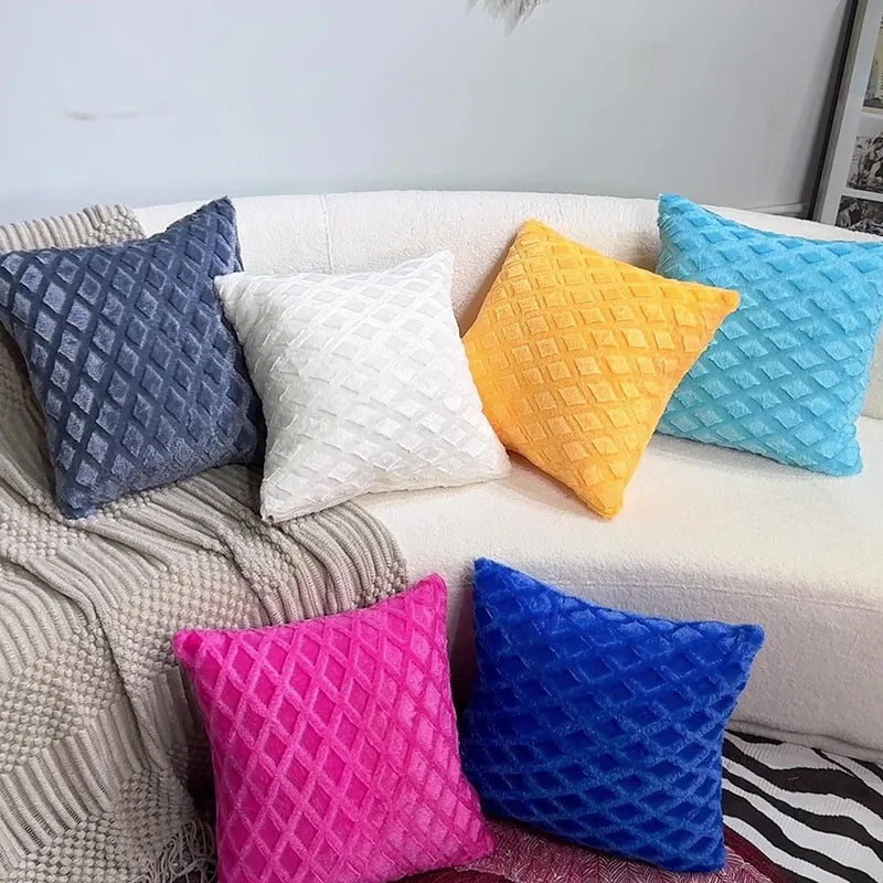 Afralia™ Plush Diamond Pattern Sofa Cushion - Soft Comfort for Adults & Children