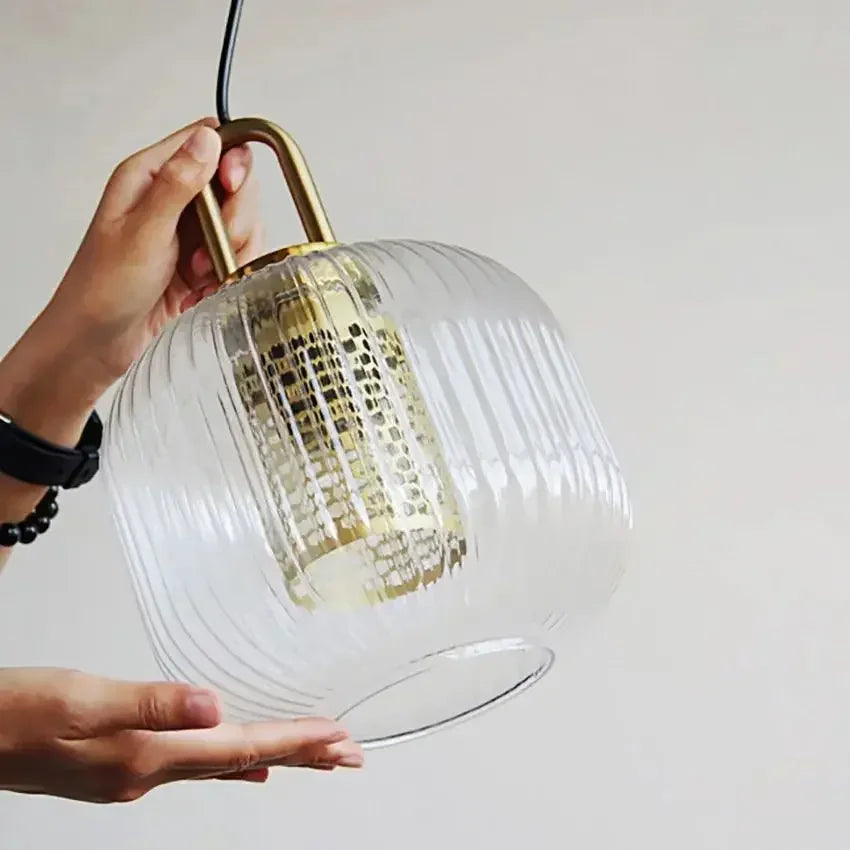 Afralia™ Glass Stripe LED Pendant Lights for Stylish Indoor Home Decor