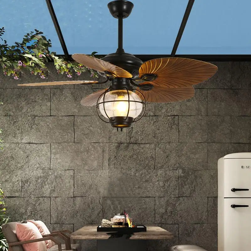 Afralia™ Retro Fan Light with DC Remote Control for Dining, Living Room, Bedroom - 42/52 Inch