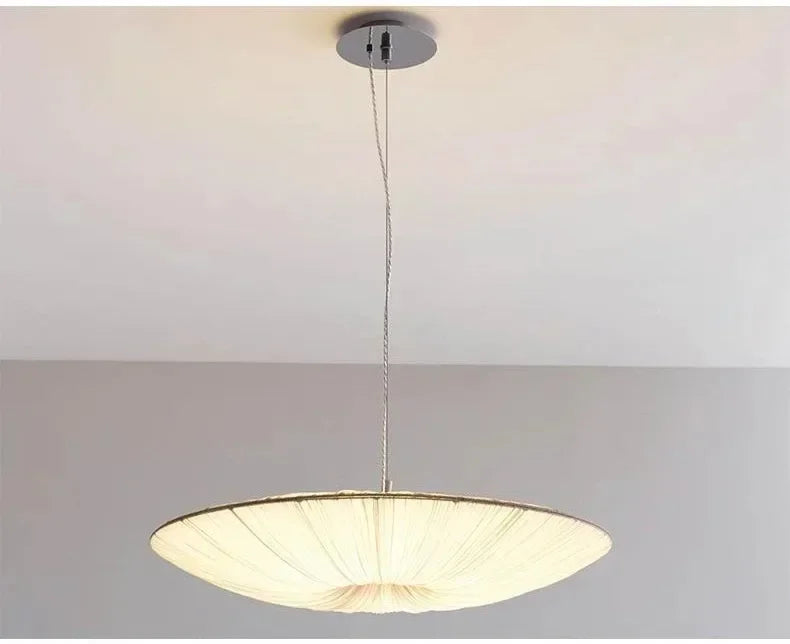 Afralia™ Round Pleated LED Ceiling Light for Living Room, Dining Room, Bedroom, and Restaurant