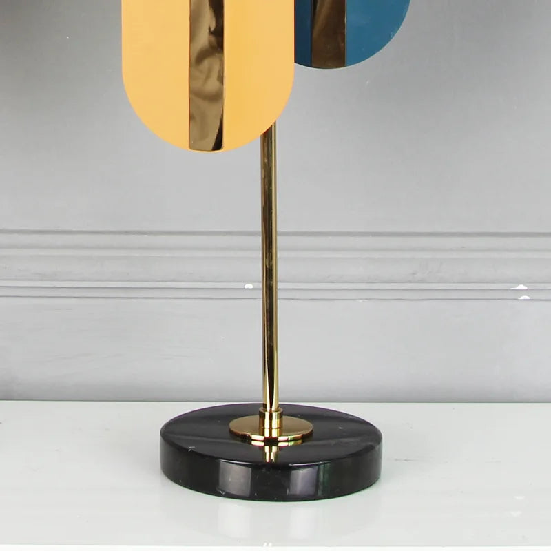 Afralia™ Geometric Ellipse Metal Sculpture - Colorful Home Decor Figurine