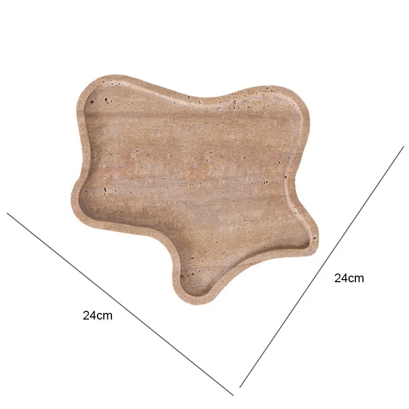 Afralia™ Travertine Marble Incense Burner Ball Shape Stone Holder Home Decor Tray