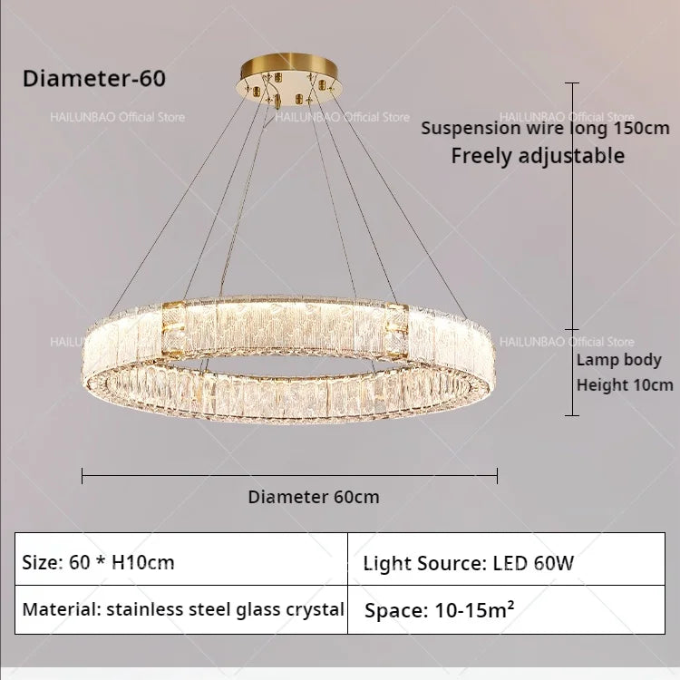 Afralia™ Crystal Living Room Chandelier Modern Simple Atmosphere Zhongshan Lamps