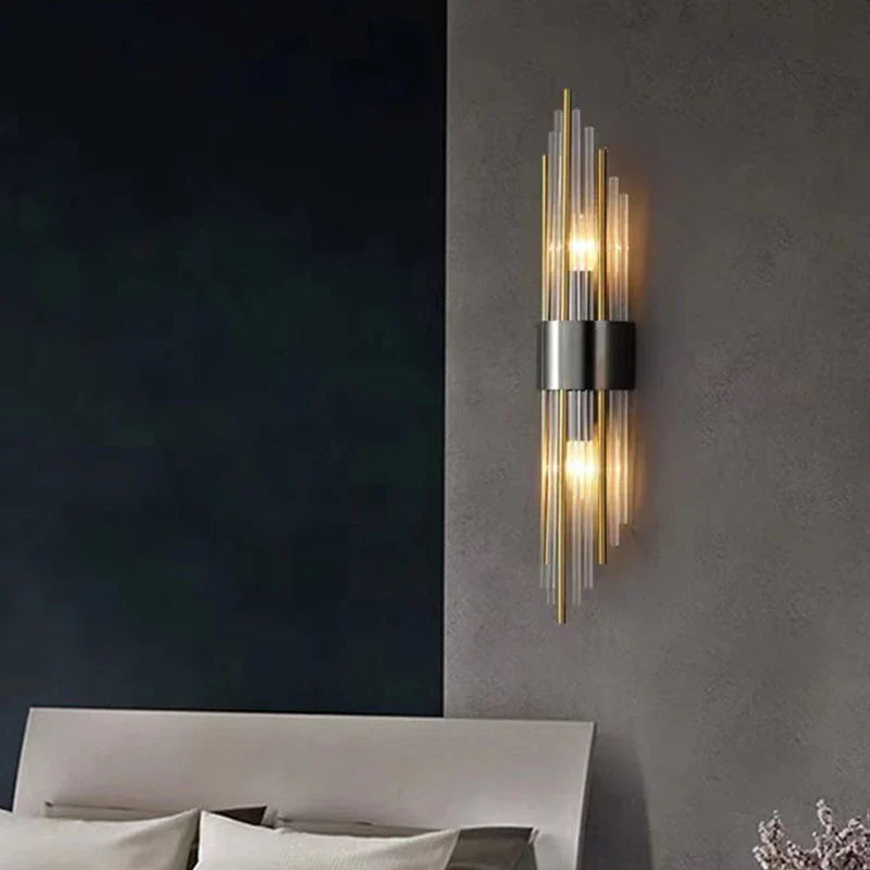 Afralia™ Crystal LED Wall Lamp Stainless Steel Sconces for Bedroom Dining Room