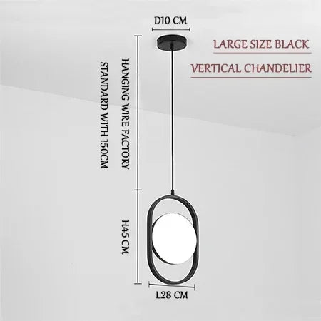 Afralia™ Modern Black LED Bedroom Hanging Lamp, Up Down Eye Glod Light