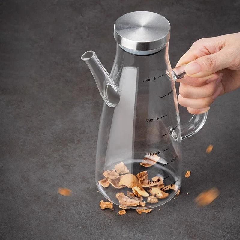 Afralia™ Glass Oil Pot High Capacity Pour Vinegar Tank Kitchen Tools