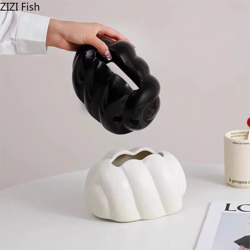 Afralia™ Ceramic Bread Texture Tissue Box for Coffee Table & Desk Décor