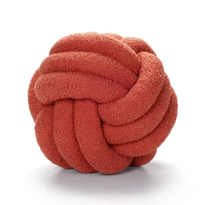 Afralia™ Lamb Fleece Sofa Bed Pillows, High-End Knotted Ball Cushions for Elegant Living Room Decor