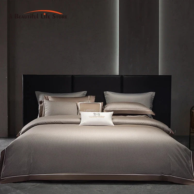 Afralia™ Luxury Egyptian Cotton Duvet Cover Set, Queen King Size Bedding Set