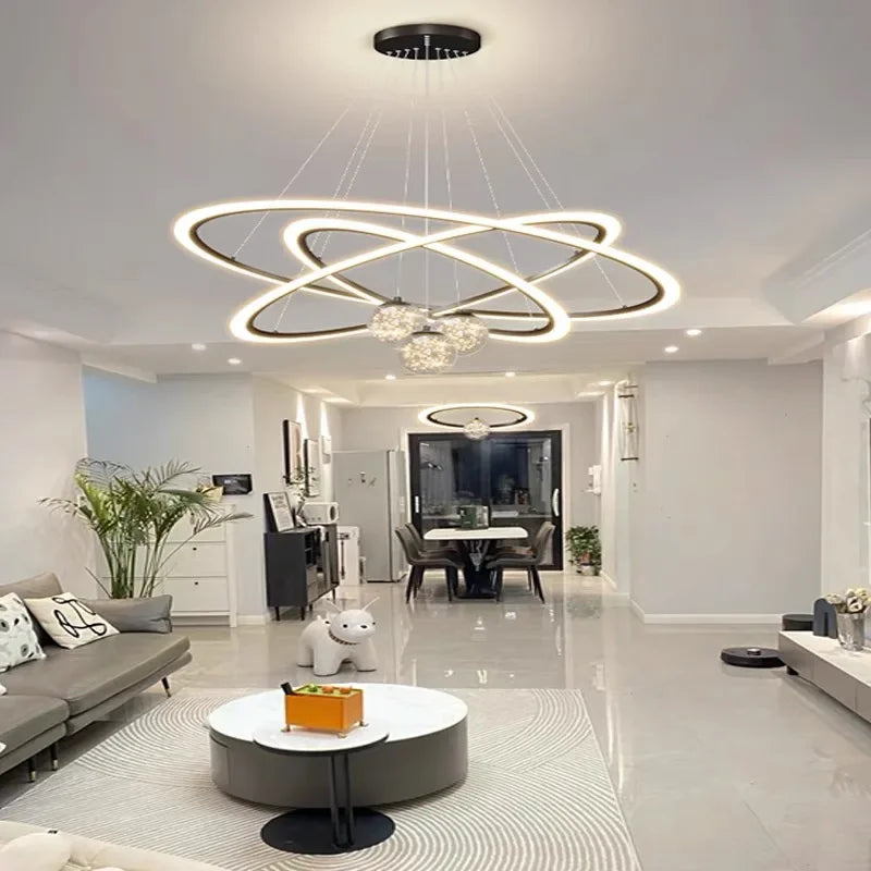 Afralia™ LED Star Chandelier for Modern Living Room Bedroom Decor