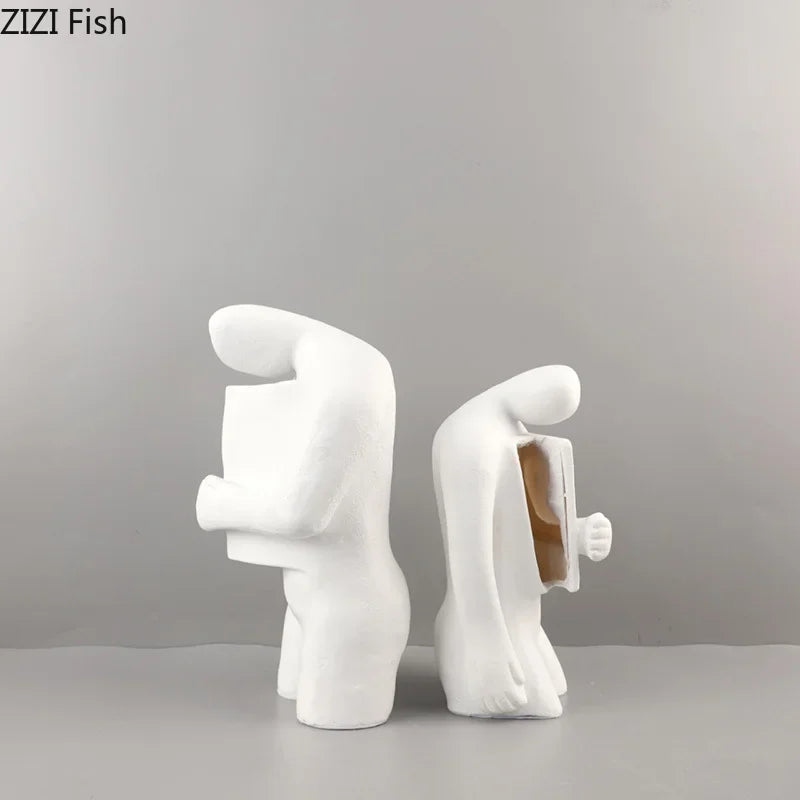 Afralia™ Marble Heart Figure Sculpture Decor - Modern Desk Ornaments & Room Aesthetics