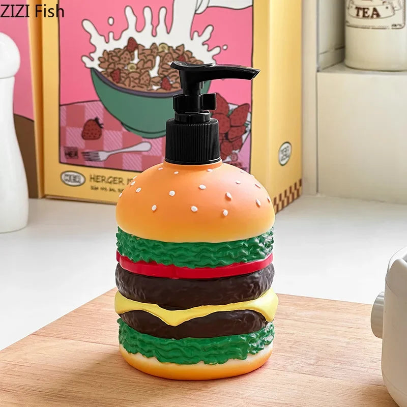 Afralia™ Multi Layered Burger Soap Dispenser Bathroom Lotion Pump Bottle