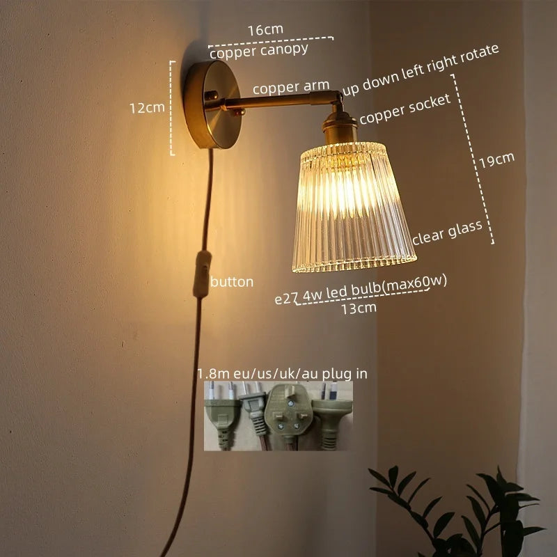 Afralia™ Modern Copper LED Wall Sconce, Nordic Design for Hallway, Living Room, Bathroom