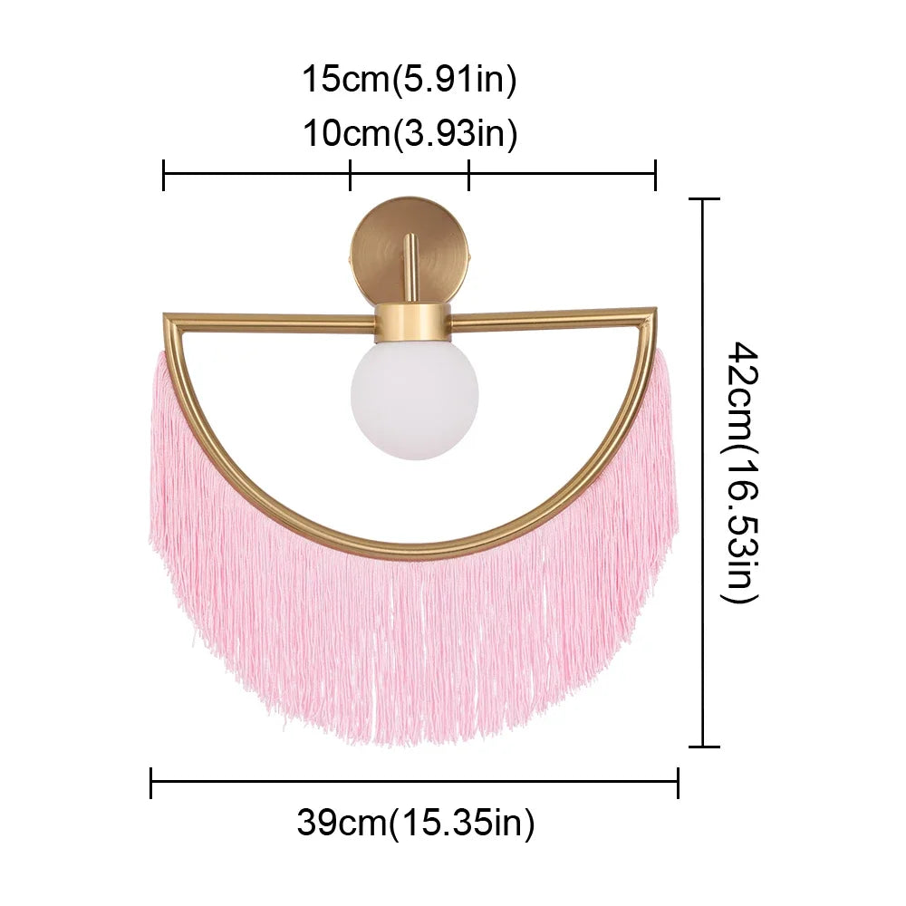 Afralia™ Coloured Tassel Glass Ball Pendant Light for Boho Minimalist Style Bedroom & Restaurant
