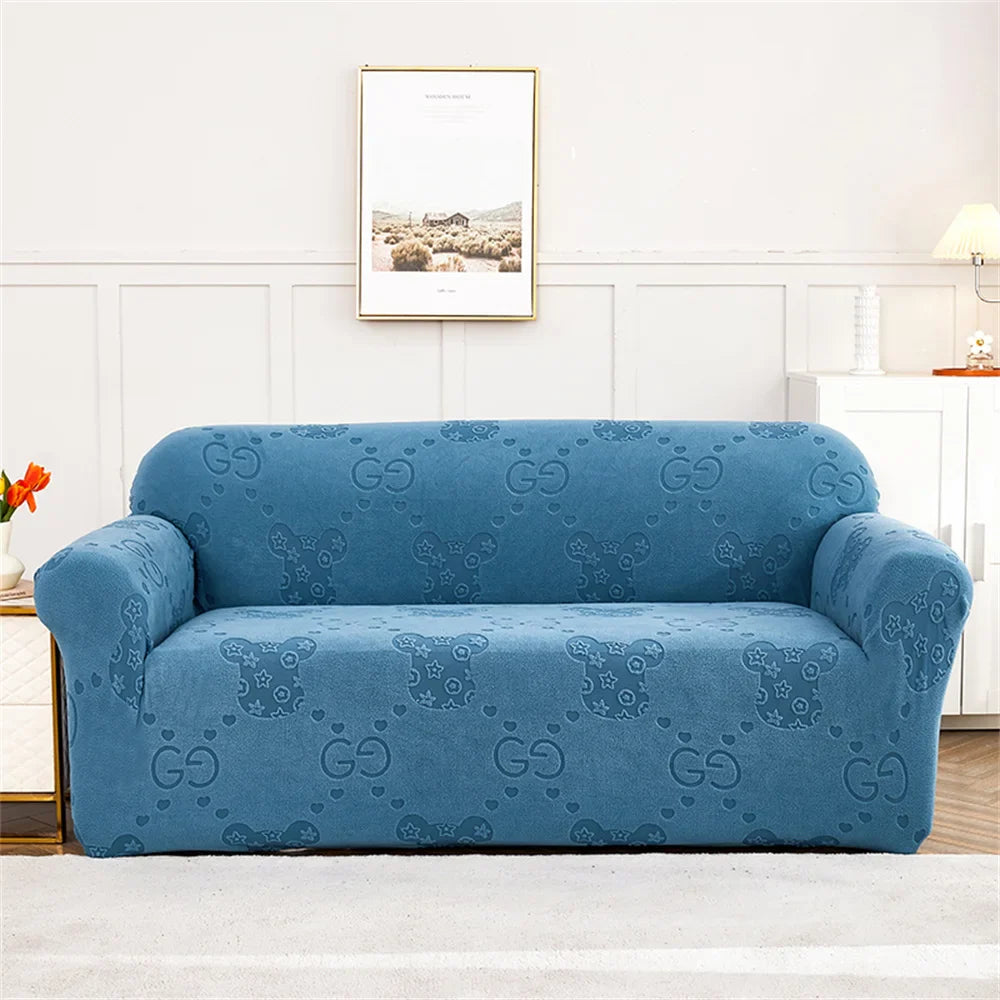 Afralia™ Thick Velvet Sofa Cover: 1/2/3/4 Seats Stretch Slipcover Protector