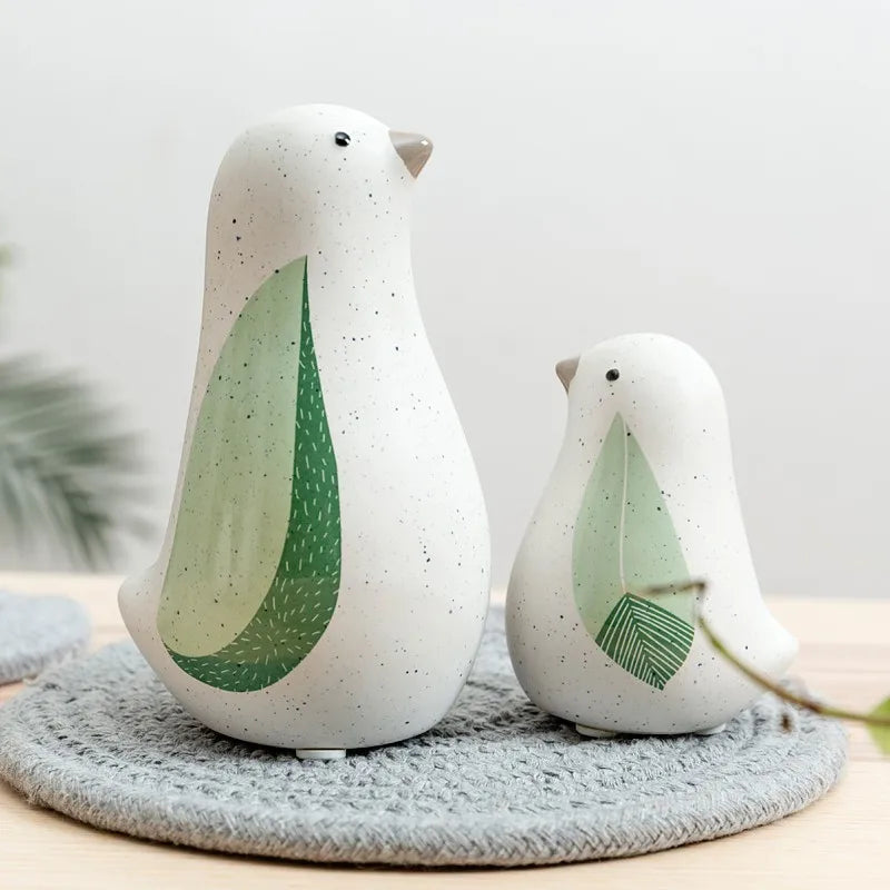 Afralia™ Ceramic Bird Figurines: Nordic Creative Home Decor Ornaments