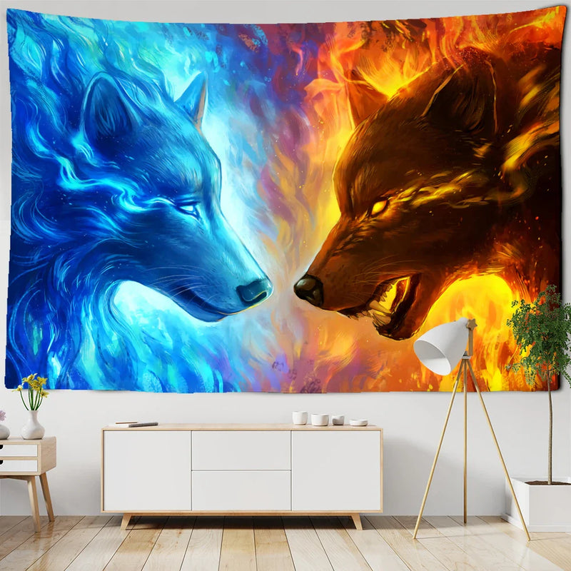 Afralia™ Boho Wildlife Tapestry Wall Hanging Psychedelic Home Decor