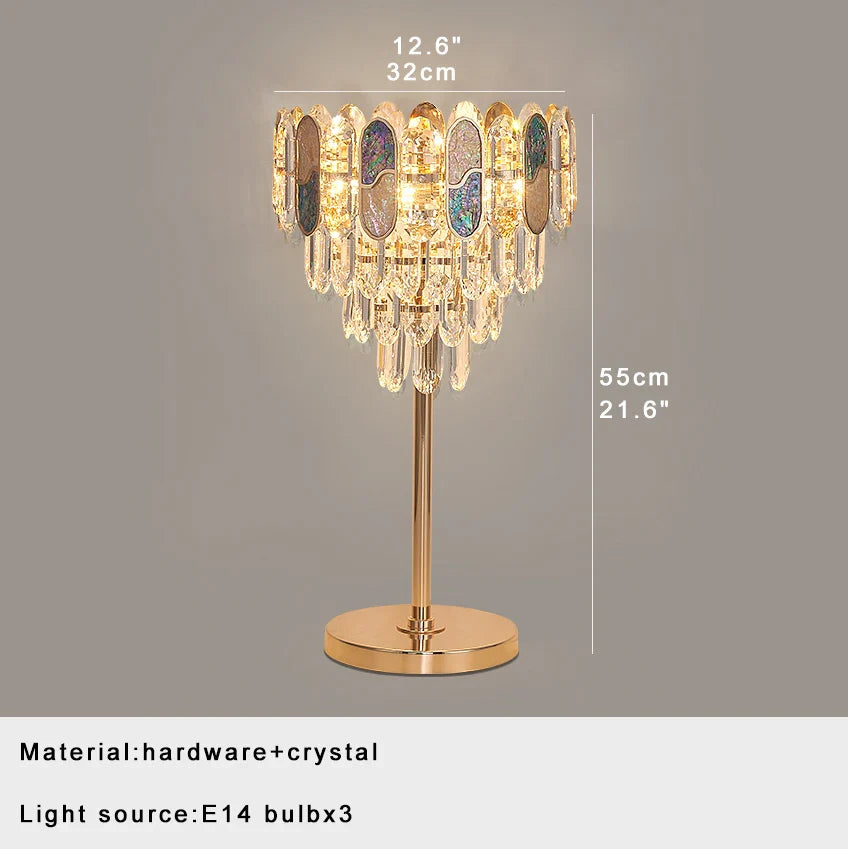 Afralia™ Crystal Bar Table Lamp Luxury Dimmable 2700K Desk Light Elegant Home Decor
