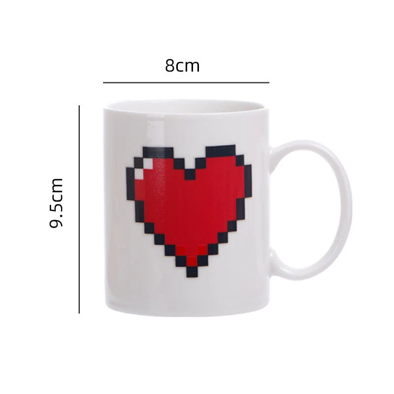 Afralia™ Color-changing Ceramic Cup - Heart-shaped Novelty Magic Mug