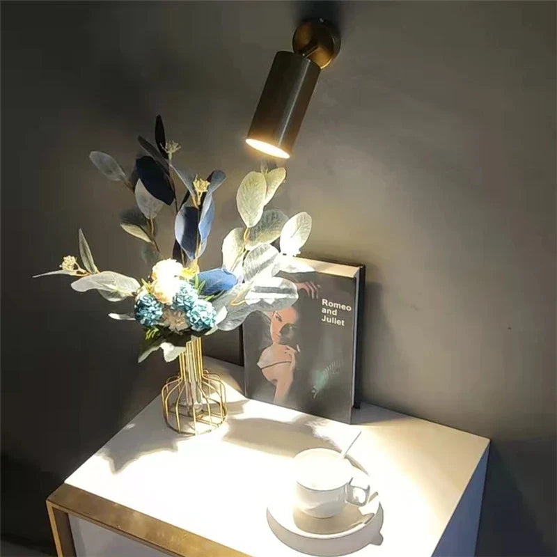 Afralia™ Copper LED Ceiling Track Downlight 5W E27 Bulb Rotatable Wall Spot Light