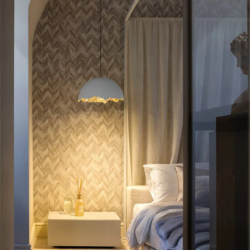 Afralia™ Eggshell Acrylic Resin Sphere Pendant Light - Studio Lighting for Restaurants