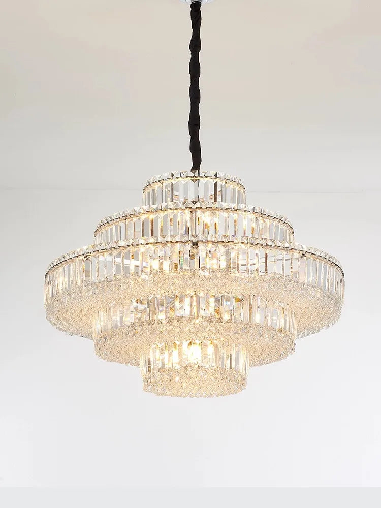 Afralia™ Retro Modern Luxury Large Crystal Chandelier LED Ceiling Hanging Lamps for Living Room