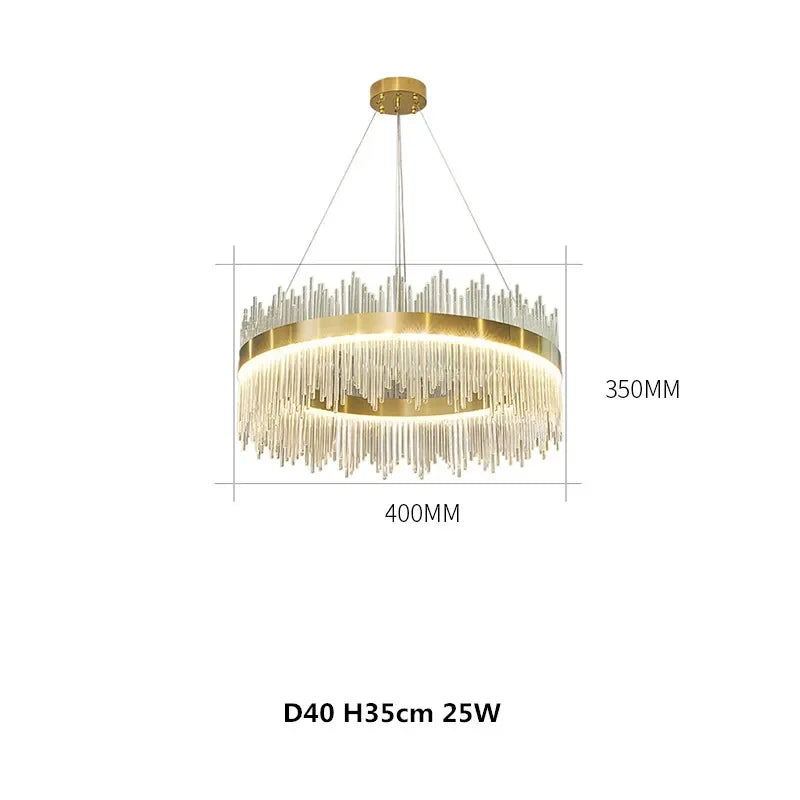 Afralia™ Modern Luxury Glass LED Pendant Light Chandelier