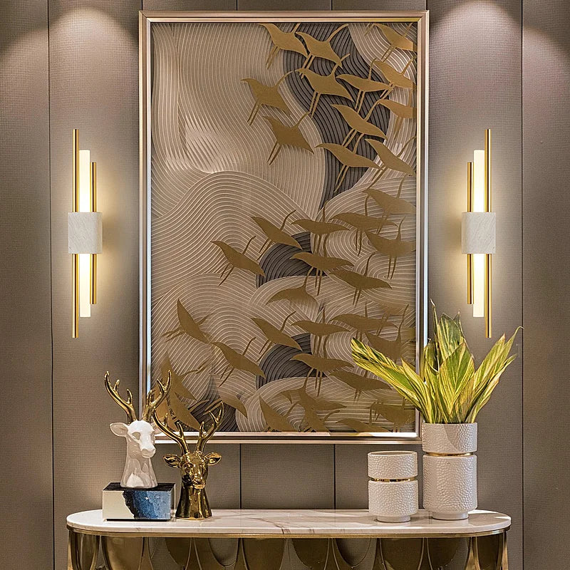 Afralia™ Modern LED Marble Wall Lamp for Home Decor & Lighting