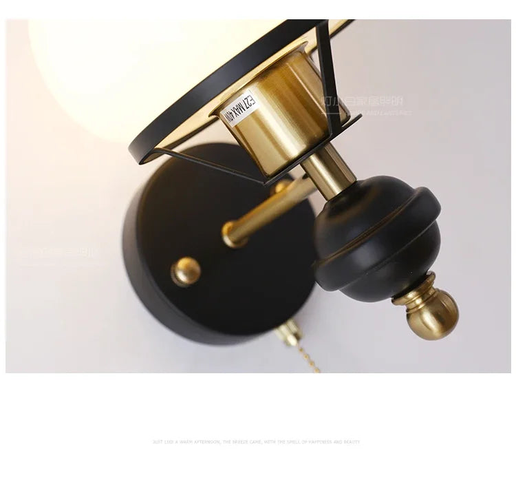 Afralia™ French Retro Living Room Bedroom Wall Lamp