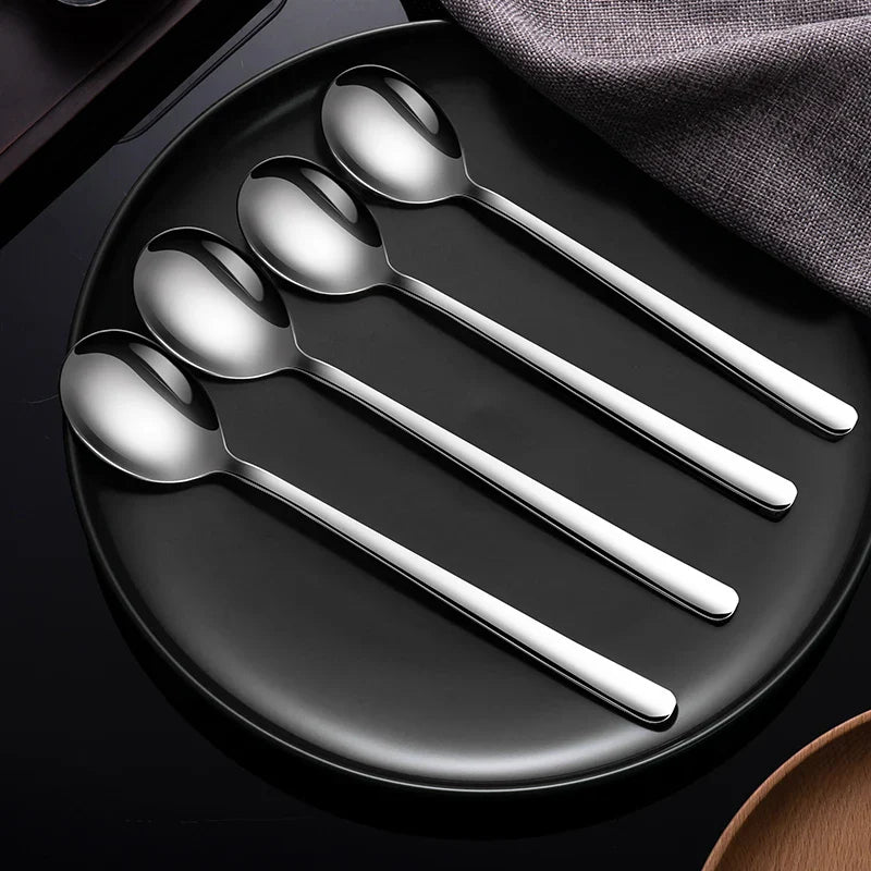 Afralia™ Stainless Steel Teaspoon Set: Elegant Kitchen Tableware for Dessert, Coffee - GIANXI Brand