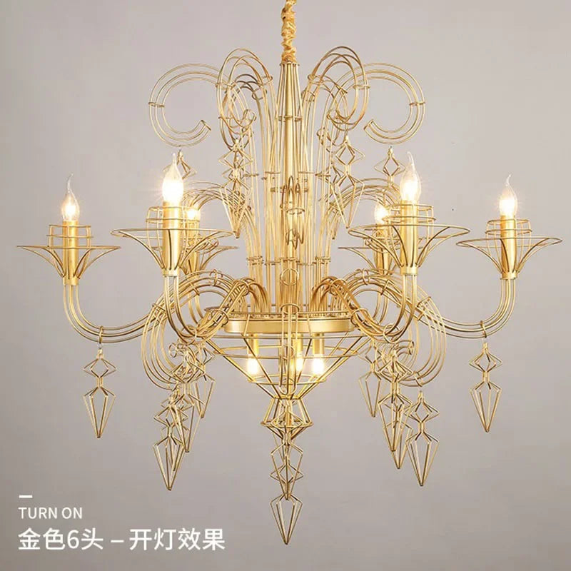 Afralia™ Baroque Black Candle Chandelier Pendant Lamp for Bedroom, Living Room & Restaurant