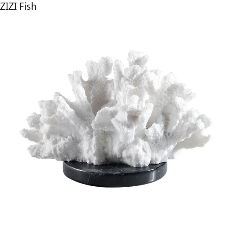 Afralia™ Coral Resin Sculpture: Modern Desk Decor & Artwork Crafted Landscape Ornaments