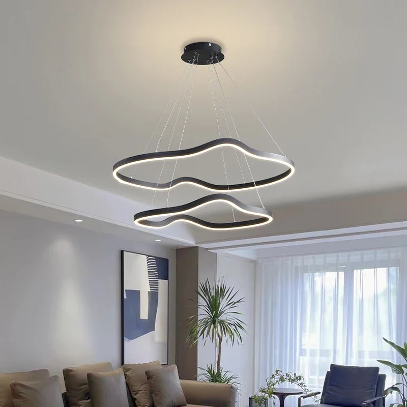 Afralia™ White Black Pendant Light: Modern Indoor Hanging Fixture for Dining Living Bedroom Décor