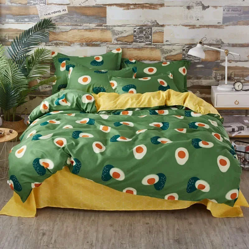 Afralia™ Cartoon King Size Duvet Set 220x240 with Pillowcase - Skin Friendly & Comfortable