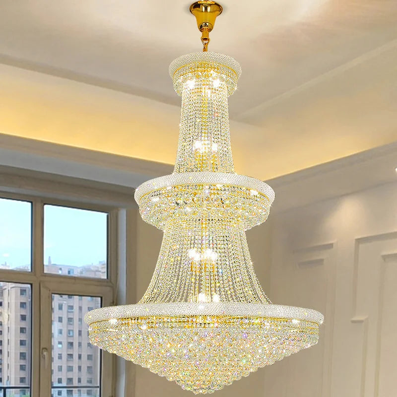 Afralia™ Crystal Chandeliers for Villa Living Room, Hotel Ceiling Lights Fixtures
