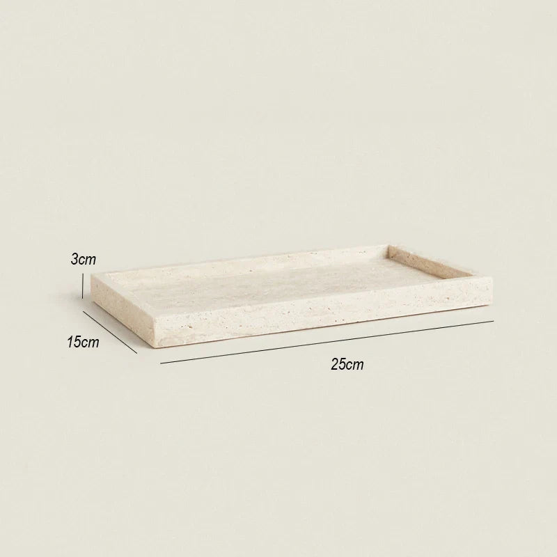 Afralia™ Marble Vanity Tray: Natural Stone for Bathroom, Kitchen - Soap, Perfume Organizer